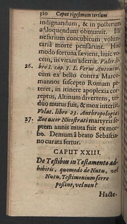 Caput XXIII. De Testibus in Testamento