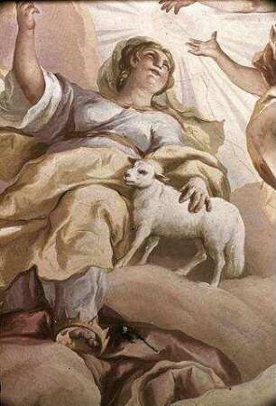 Die drei göttlichen Tugenden Glaube, Hoffnung, Liebe und Demut