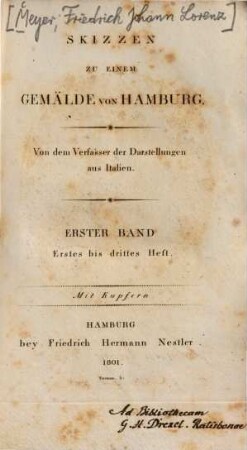 Skizzen zu einem Gemälde von Hamburg, 1,1. (1800). - 108 S. : Ill.