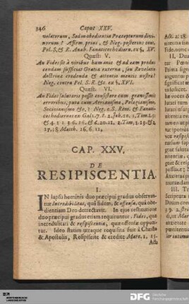 Cap. XXV. De Resipiscentia.