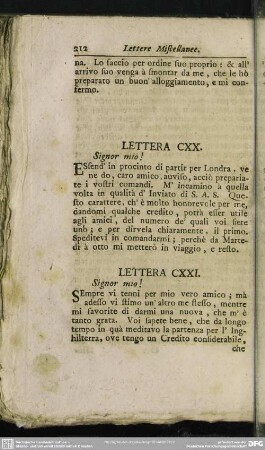 Lettera CXXI. Signor mio!
