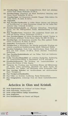 Arbeiten in Glas und Kristall (Nr. 432-490)