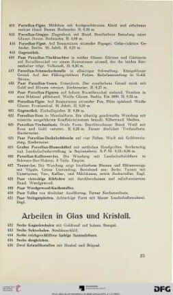 Arbeiten in Glas und Kristall (Nr. 432-490)