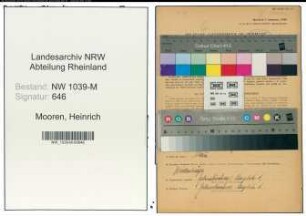 Entnazifizierung Heinrich Mooren , geb. 24.07.1900 (Angestellter)