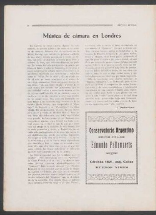 Música de cámara en Londres