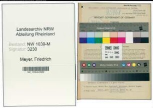 Entnazifizierung Friedrich Meyer , geb. 03.06.1887 (Beamter)