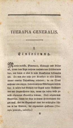 Therapia generalis oder Handbuch der allgemeinen Heilkunde