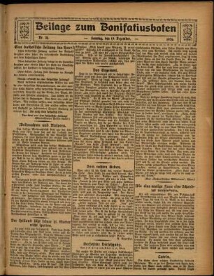Zweite Ausgabe vom Sonntag, den 19. Dezember 1926.