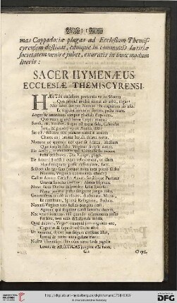 Sacer hymenaeus ecclesiae themiscyrensi