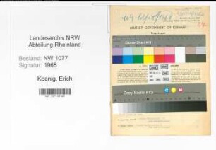 Entnazifizierung Erich Koenig , geb. 24.02.1912 (Polizist)