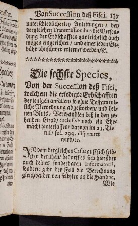 137, Von der Succession des Fisci