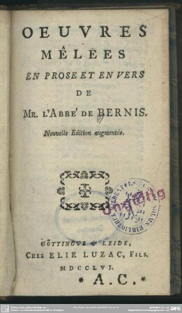 Oeuvres Mêlées : En Prose Et En Vers