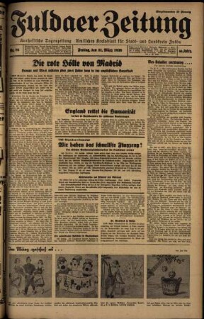 Ausgabe vom Freitag, den 31. März 1939.