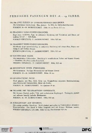 Persische Fayencen des 16.-19. Jahrhunderts (Nr. 134-152)