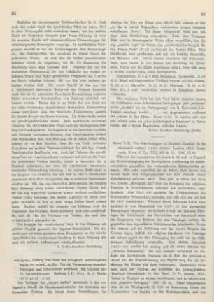 84-85 [Rezension] Storr, Vernon F., The Development of English theology in the nineteenth century 1800 - 1860