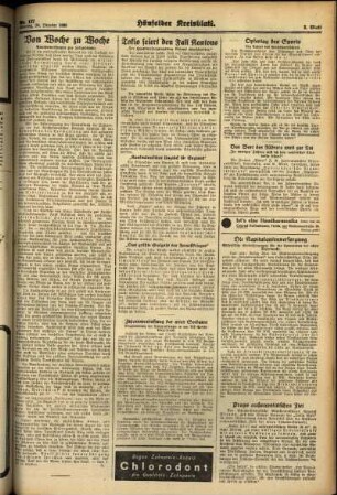 Zweite Ausgabe vom Montag, den 24. Oktober 1938.