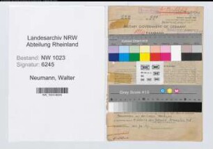 Entnazifizierung Walter Neumann , geb. 29.01.1899 (Bahnreichsrat)