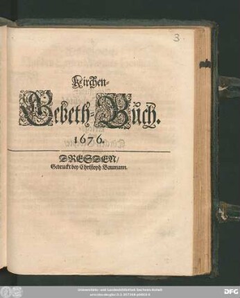 Kirchen-Gebeth-Buch
