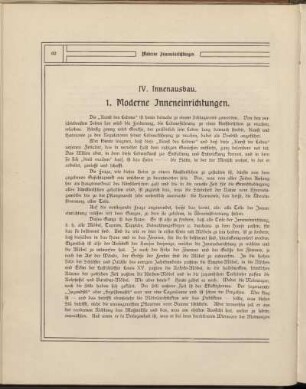 IV. Innenausbau.