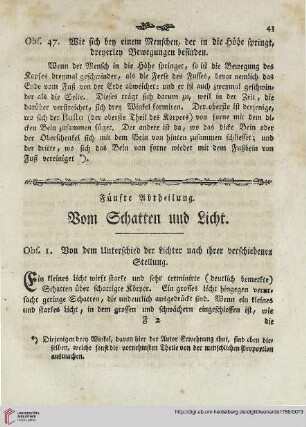 Fünfte Abtheilung. Vom Schatten und Licht
