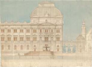 Lange, Ludwig; Den Haag (Niederlande); Parlament der Niederlande - Brunnen (Teilansicht)