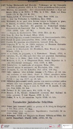Vermischte juristische Schriften (Nr. 1912 - 1943)
