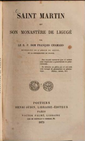 Saint Martin et son monastère de Ligugé