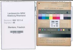 Entnazifizierung Friedrich Blenkers , geb. 21.11.1894 ()