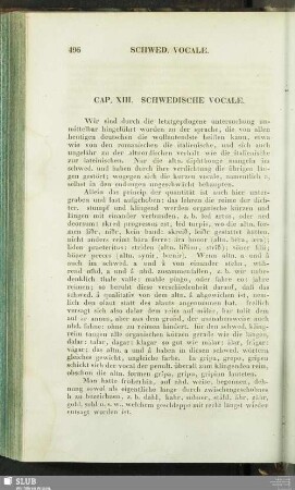 Cap. XIII. Schwedische Vocale