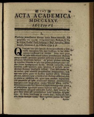 Sectio VI. [D. XXX. Junii.]