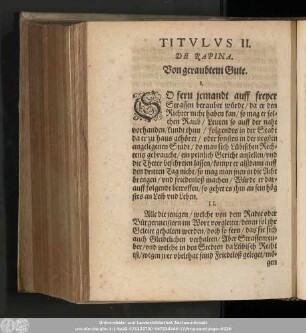 Titulus II. De Rapina. Von geraubtem Gute.