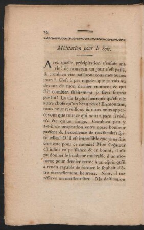 Méditation pour le Soir.