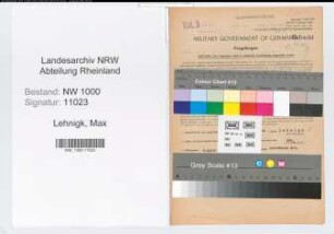 Entnazifizierung Max Lehnigk, geb. 08.04.1887 (Gemeindeinspektor)