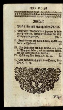 Innhalt Dieses vier und zwantzigsten Theils