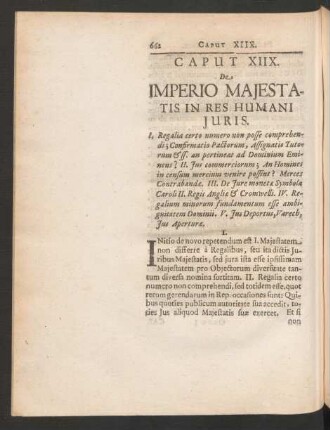 Caput XIIX. De Imperio Maiestatis In Res Humani Iuris.