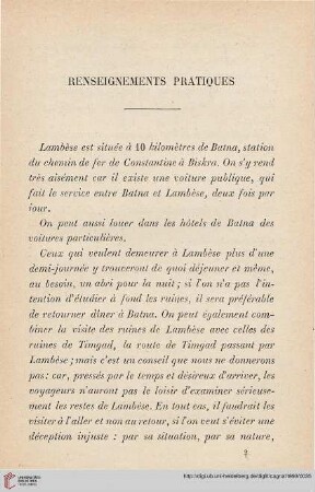 Renseignements pratiques