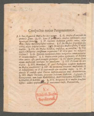 Conspectus totius Programmatis
