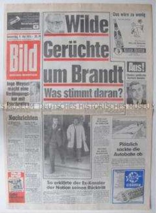 Tageszeitung "Bild" zu Gerüchten um den Rücktritt von Willy Brandt