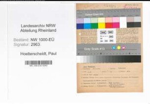 Entnazifizierung Paul Hoelterscheidt, geb. 31.01.1900 (Bahninspektor)