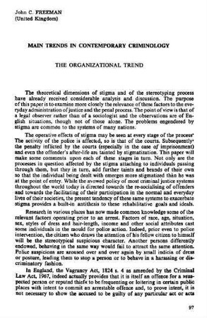 97-106, Main trends in contemporary criminology. The organizational trend