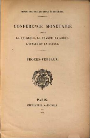 Procès-verbaux. 1876