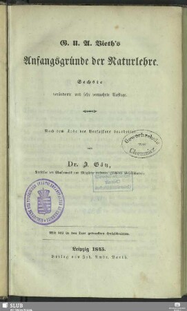 Anfangsgründe der Naturlehre
