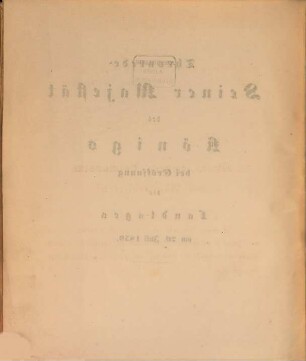 Thronrede Seiner Majestät des Königs bei Eröffnung des Landtages am 20. Juli 1859