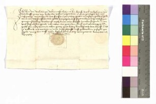 Kilian von Berlichingen gegen Kraft von Hohenlohe: Schuldbrief; aufgedr. Siegel.