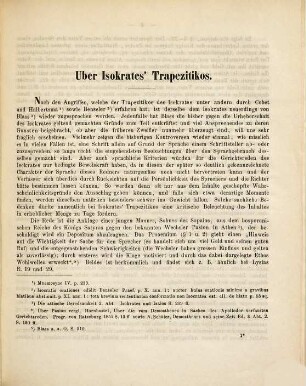 Über Isokrates' Trapezitikos : vom Oberlehrer Dr. Grosse