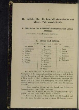 II. Bericht über die Veterinär-Commission und Königl. Thierarznei-Schule