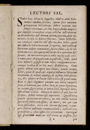 Lectori Sal.