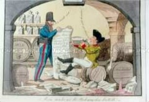 Karikatur auf Napoleons Niederlage in Russland
