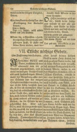 VII. Etliche nöthige Gebete