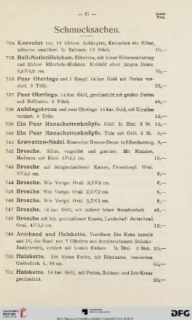 Schmucksachen (Nr. 734-751)